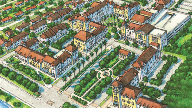An illustration that is depicted on the cover of the Urban Design Manual.