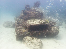 Army tank underwater