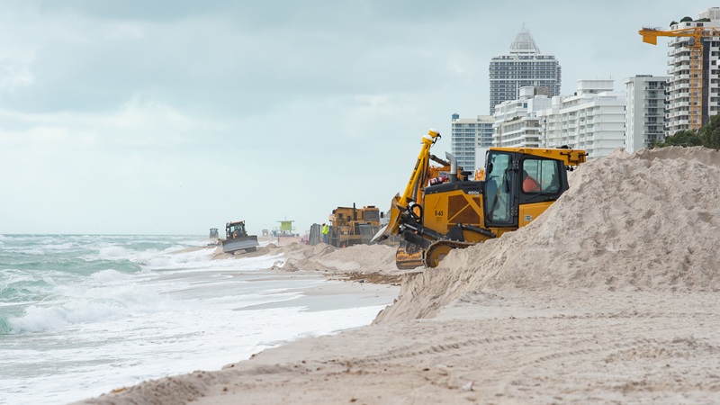 Renourishment project in North Miami Beach