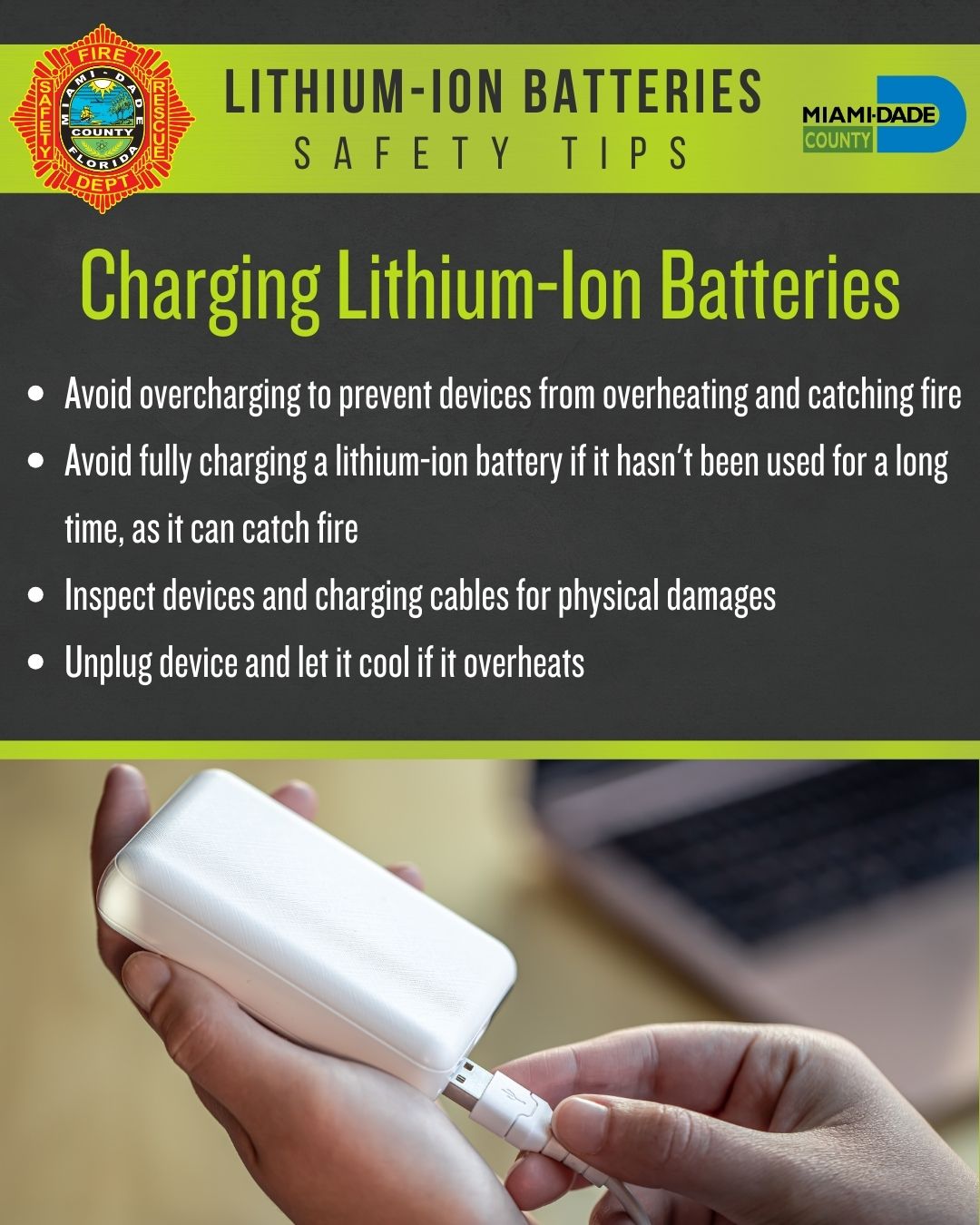 Safety Tips: Lithium Ion Batteries
