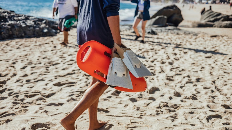 Lifefaurd on the beach.