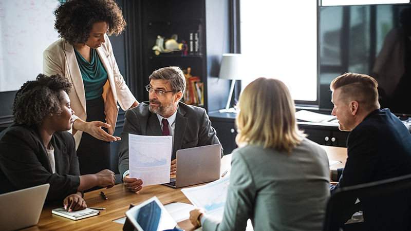 group of people having a meeting