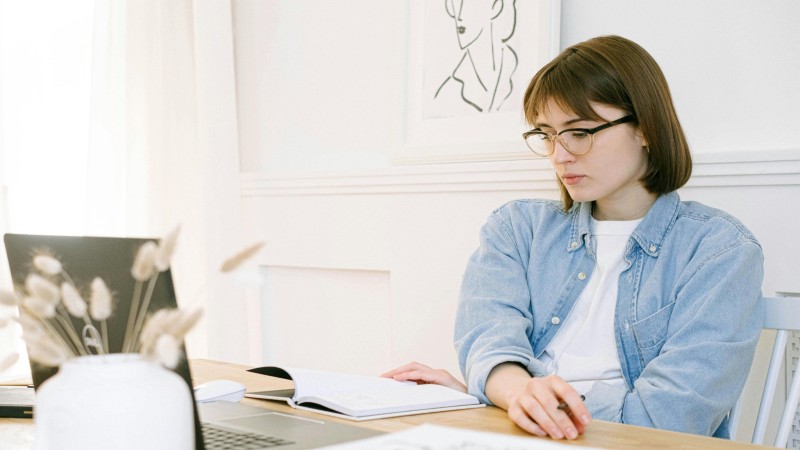 woman at computer desk