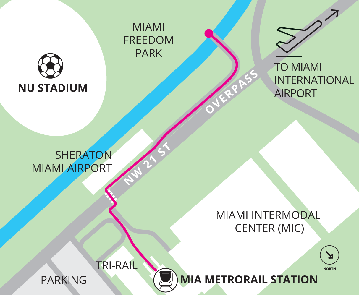 Map of metrorail station near Nu Stadium